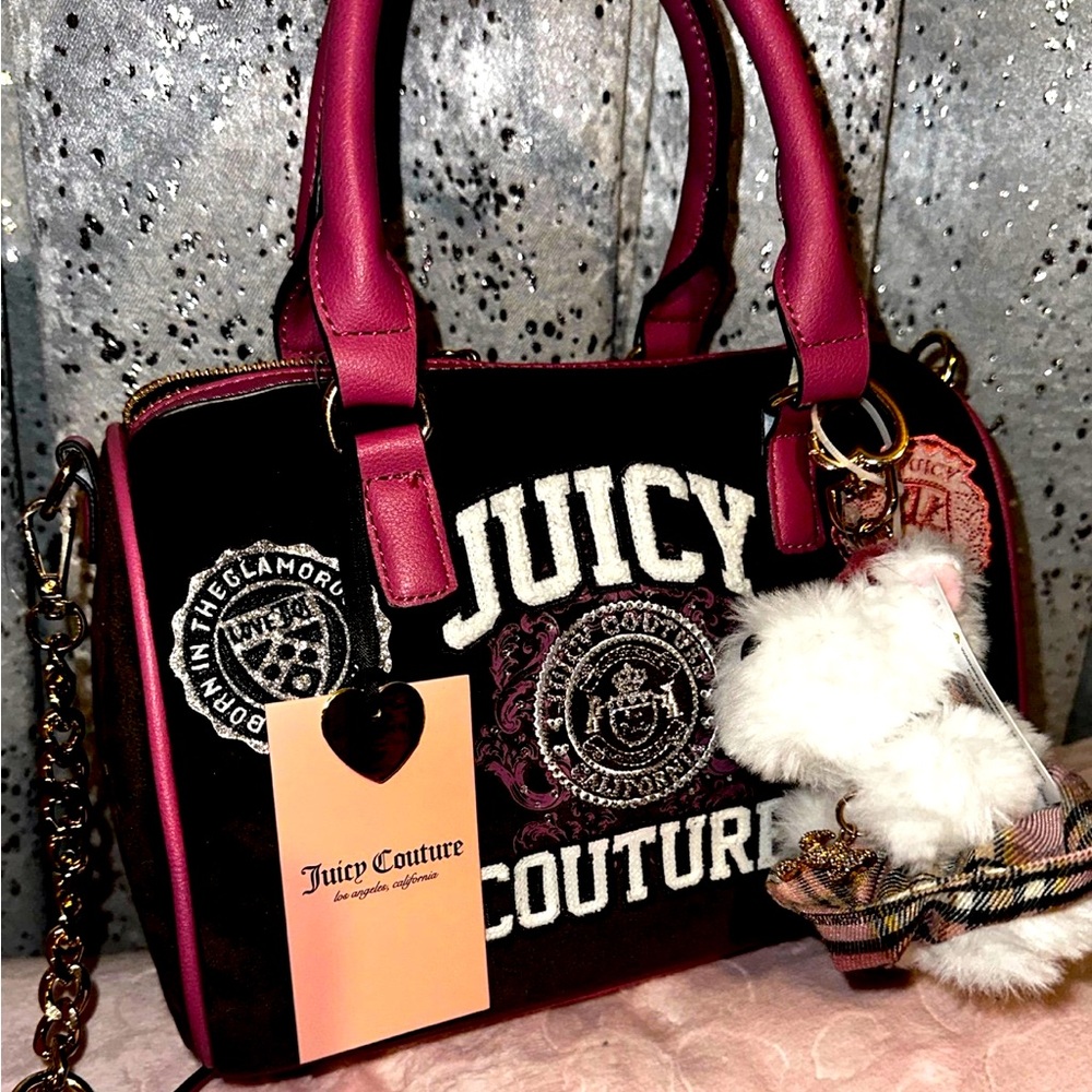 Juicy Couture pink and brown purse with charm